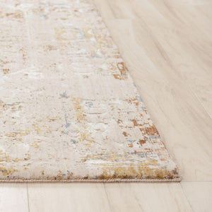 Alora Decor Lake Eco-Friendly Abstract Rug In Ivory With Blue, Beige, Gold And Rust Accents — Durable Recycled Polyester 5'2" x 7'9" 12412473704545279
