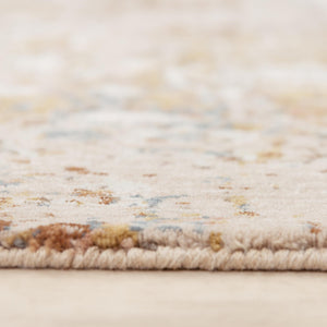 Alora Decor Lake Eco-Friendly Abstract Rug In Ivory With Blue, Beige, Gold And Rust Accents — Durable Recycled Polyester 5'2" x 7'9" 12412473704545279