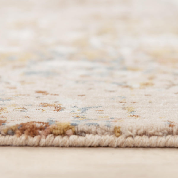 Alora Decor Lake Eco-Friendly Abstract Rug In Ivory With Blue, Beige, Gold And Rust Accents — Durable Recycled Polyester 5'2" x 7'9" 12412473704545279