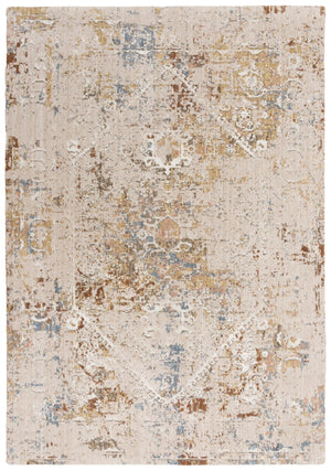 Alora Decor Lake Eco-Friendly Abstract Rug In Ivory With Blue, Beige, Gold And Rust Accents — Durable Recycled Polyester 5'2" x 7'9" 12412473704545279