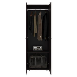 English Elm FM Tolleson 3-Door Tall Wardrobe Cabinet with Full-Length Rod, 4 Shelves, Scratch-Resistant Finish Walnut 71.26 L x 20.08 W x 5.12 H B128P361086