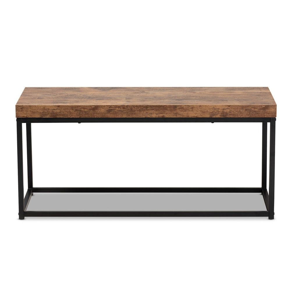 Baxton Studio Baxton Studio Bardot Industrial Walnut Accent Bench with Black Metal Frame for Modern Spaces LCF20256B-Wood/Metal-Bench