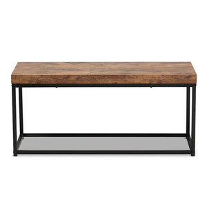 Baxton Studio Baxton Studio Bardot Industrial Walnut Accent Bench with Black Metal Frame for Modern Spaces LCF20256B-Wood/Metal-Bench