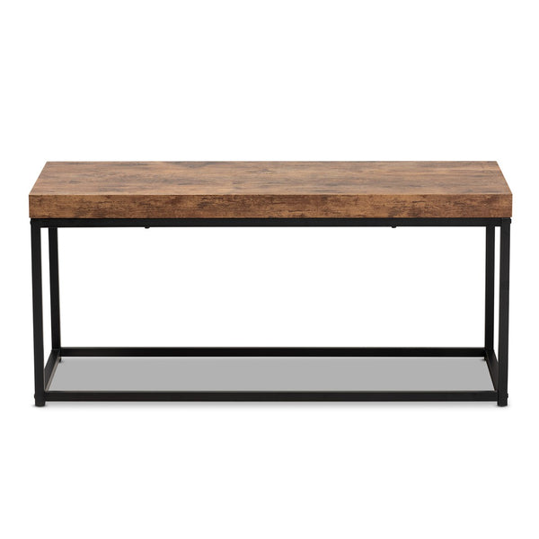 Baxton Studio Baxton Studio Bardot Industrial Walnut Accent Bench with Black Metal Frame for Modern Spaces LCF20256B-Wood/Metal-Bench