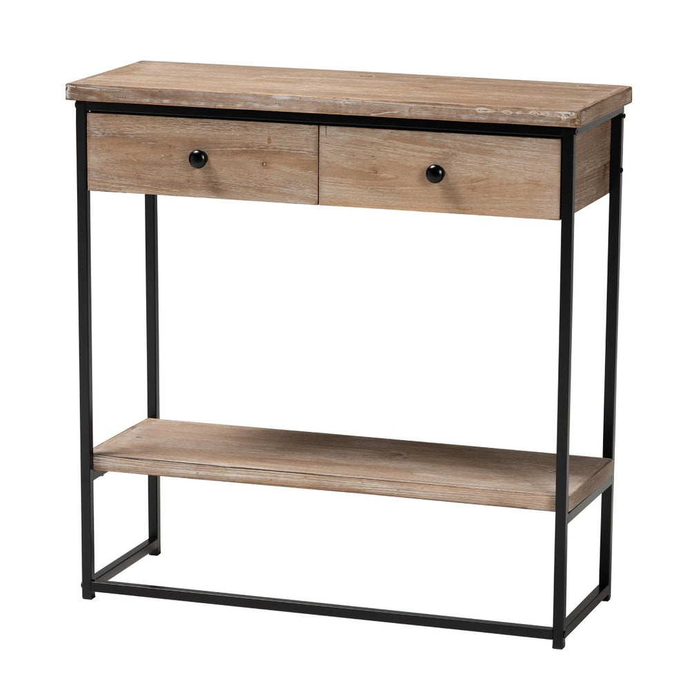 Baxton Studio Baxton Studio Silas Modern Industrial Console Table with 2 Drawers for Stylish Storage & Display LCF20260-Wood/Metal-Console Table