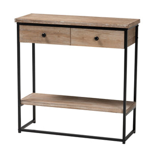 Baxton Studio Baxton Studio Silas Modern Industrial Console Table with 2 Drawers for Stylish Storage & Display LCF20260-Wood/Metal-Console Table