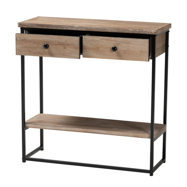 Baxton Studio Baxton Studio Silas Modern Industrial Console Table with 2 Drawers for Stylish Storage & Display LCF20260-Wood/Metal-Console Table