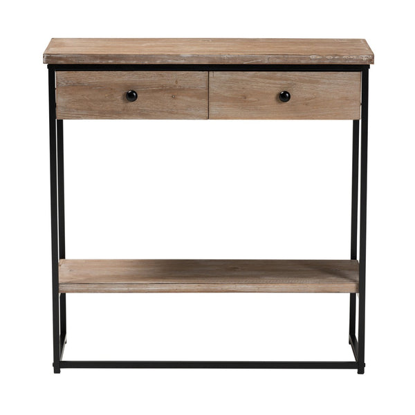 Baxton Studio Baxton Studio Silas Modern Industrial Console Table with 2 Drawers for Stylish Storage & Display LCF20260-Wood/Metal-Console Table