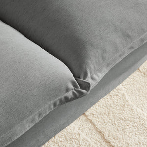 English Elm 87.4'' Modern Comfy Upholstered Sofa Cloud Couch with Deep Seats, Removable Covers, Plush Pillows, Grey W2357P254994