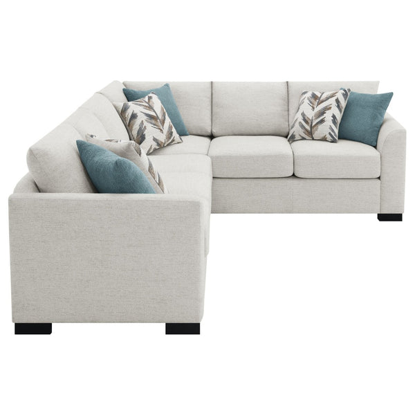 English Elm Radison Greige Fabric Sleeper Sectional with Hidden Pull-out Bed for Living Rooms B062S01405