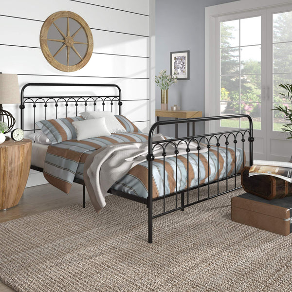 Gabrielle Arched Iron Platform Bed Elegant Metal Frame for Modern Bedroom Style
