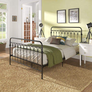 Gabrielle Arched Iron Platform Bed Elegant Metal Frame for Modern Bedroom Style