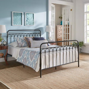Gabrielle Arched Iron Platform Bed Elegant Metal Frame for Modern Bedroom Style