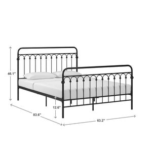 Gabrielle Arched Iron Platform Bed Elegant Metal Frame for Modern Bedroom Style