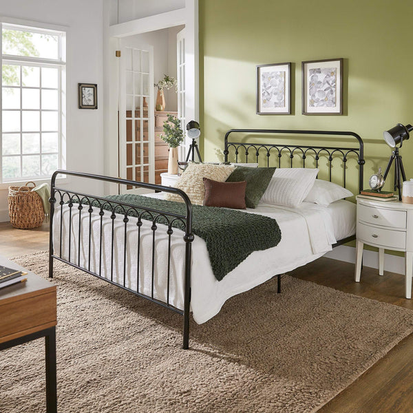 Gabrielle Arched Iron Platform Bed Elegant Metal Frame for Modern Bedroom Style
