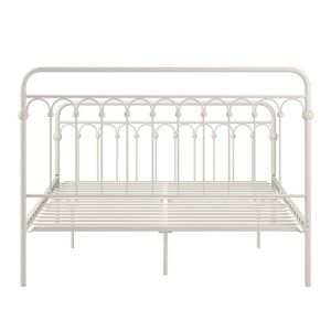 Homelegance Gabrielle Arched Iron Platform Bed Elegant Metal Frame for Modern Bedroom Style White Queen 124BQ-WH(N1)