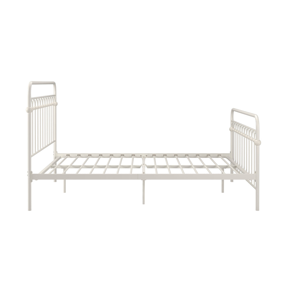 Homelegance Gabrielle Arched Iron Platform Bed Elegant Metal Frame for Modern Bedroom Style White Queen 124BQ-WH(N1)