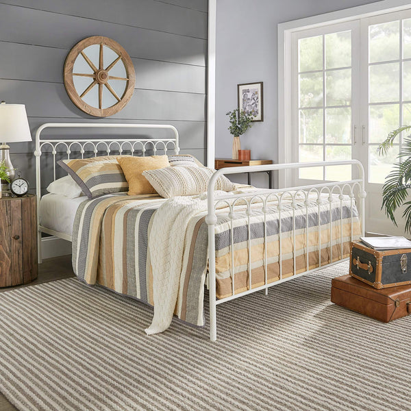 Gabrielle Arched Iron Platform Bed Elegant Metal Frame for Modern Bedroom Style