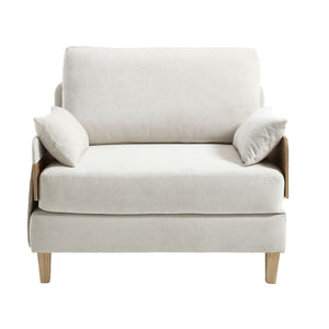 English Elm Foldable sofa bed recliner with three pillows, 3-in-1 convertible sleeper for small spaces, mid-century modern comfort Beige W395P290556