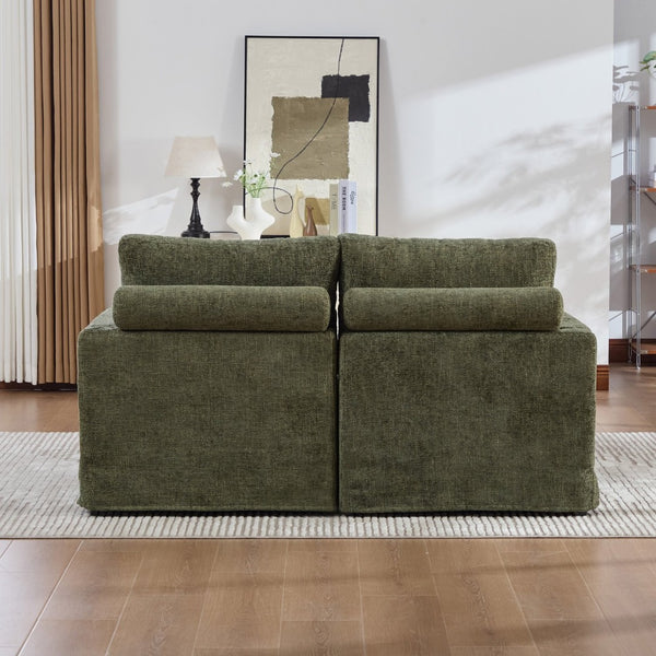 English Elm 63.39" Convertible Chenille Sofa Bed with Pocketed Springs for Compact Living Spaces W3189S00012