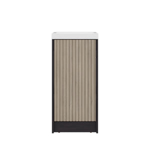 English Elm Cary Freestanding Bathroom Cabinet with Single Door and Shelves in Wengue Finish B097P474283
