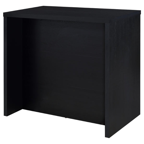 English Elm Irving Matte Black Freestanding Bar Cabinet with Wine Grid and Stemware Storage B062P451808