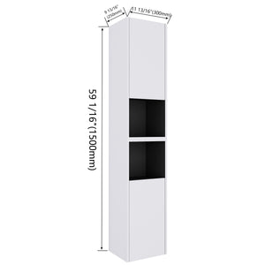 English Elm 12" Bathroom Side Cabinet - Wall-Mounted, Soft-Close Doors, Space-Saving Design For Modern Storage Solutions W999S00280
