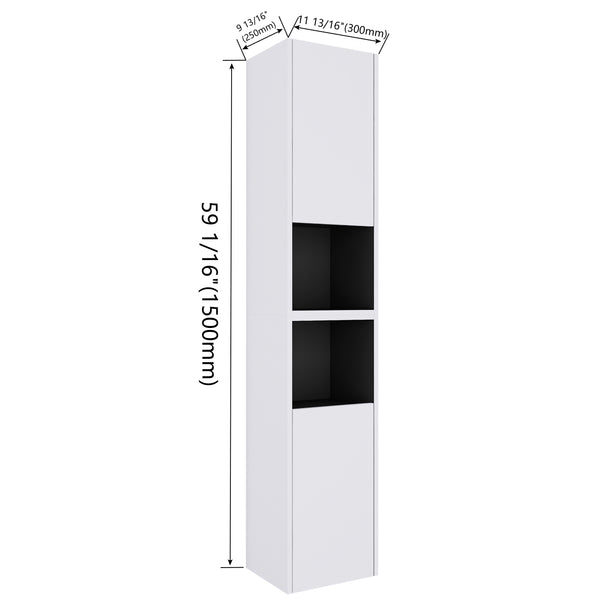 English Elm 12" Bathroom Side Cabinet - Wall-Mounted, Soft-Close Doors, Space-Saving Design For Modern Storage Solutions W999S00280