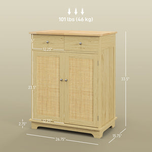 English Elm Homcom Sideboard With Rubberwood Countertop, Versatile Modern Kitchen Storage & Coffee Bar Cabinet W2225P217716