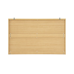 English Elm Modern Six Drawer Dresser with Wave Panel Fronts Handleless Design for Bedroom Natural W409P371357