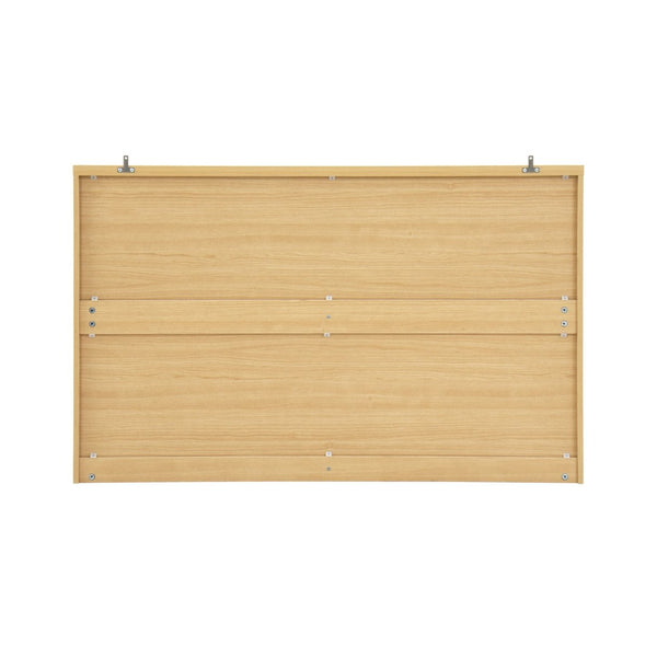 English Elm Modern Six Drawer Dresser with Wave Panel Fronts Handleless Design for Bedroom Natural W409P371357