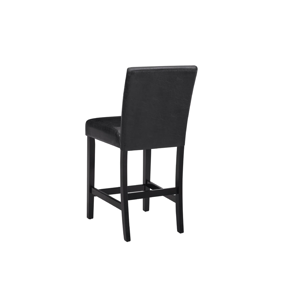 English Elm 5Pc Counter Height Dining Set - Modern White Faux Marble Table & Stylish Faux Leather Chairs, Durable B011P243217