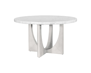 Basset Mirror Gavin Dining Table - Elegant 54" Round Marble Top With Driftwood Base, Modern Contemporary Design White Wood,Marble 1250-dr-700