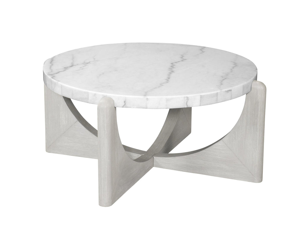 Basset Mirror Gavin Cocktail Table - Modern Driftwood Frame With Oversized White Marble Top For Elegant Living Spaces White Rubberwood,Marble 1250-lr-120