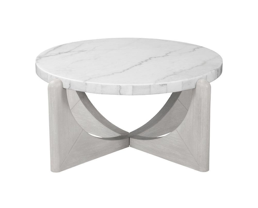 Basset Mirror Gavin Cocktail Table - Modern Driftwood Frame With Oversized White Marble Top For Elegant Living Spaces White Rubberwood,Marble 1250-lr-120