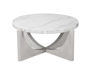 Basset Mirror Gavin Cocktail Table - Modern Driftwood Frame With Oversized White Marble Top For Elegant Living Spaces White Rubberwood,Marble 1250-lr-120