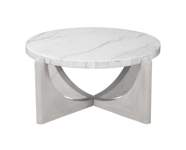 Basset Mirror Gavin Cocktail Table - Modern Driftwood Frame With Oversized White Marble Top For Elegant Living Spaces White Rubberwood,Marble 1250-lr-120