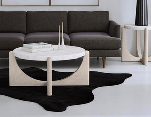 Basset Mirror Gavin Cocktail Table - Modern Driftwood Frame With Oversized White Marble Top For Elegant Living Spaces White Rubberwood,Marble 1250-lr-120