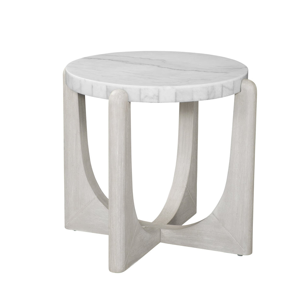 Basset Mirror Gavin End Table - Modern Driftwood Frame With Oversized White Marble Top For Timeless Sophistication White Rubberwood,Marble 1250-lr-220