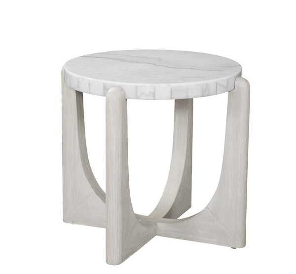 Basset Mirror Gavin End Table - Modern Driftwood Frame With Oversized White Marble Top For Timeless Sophistication White Rubberwood,Marble 1250-lr-220