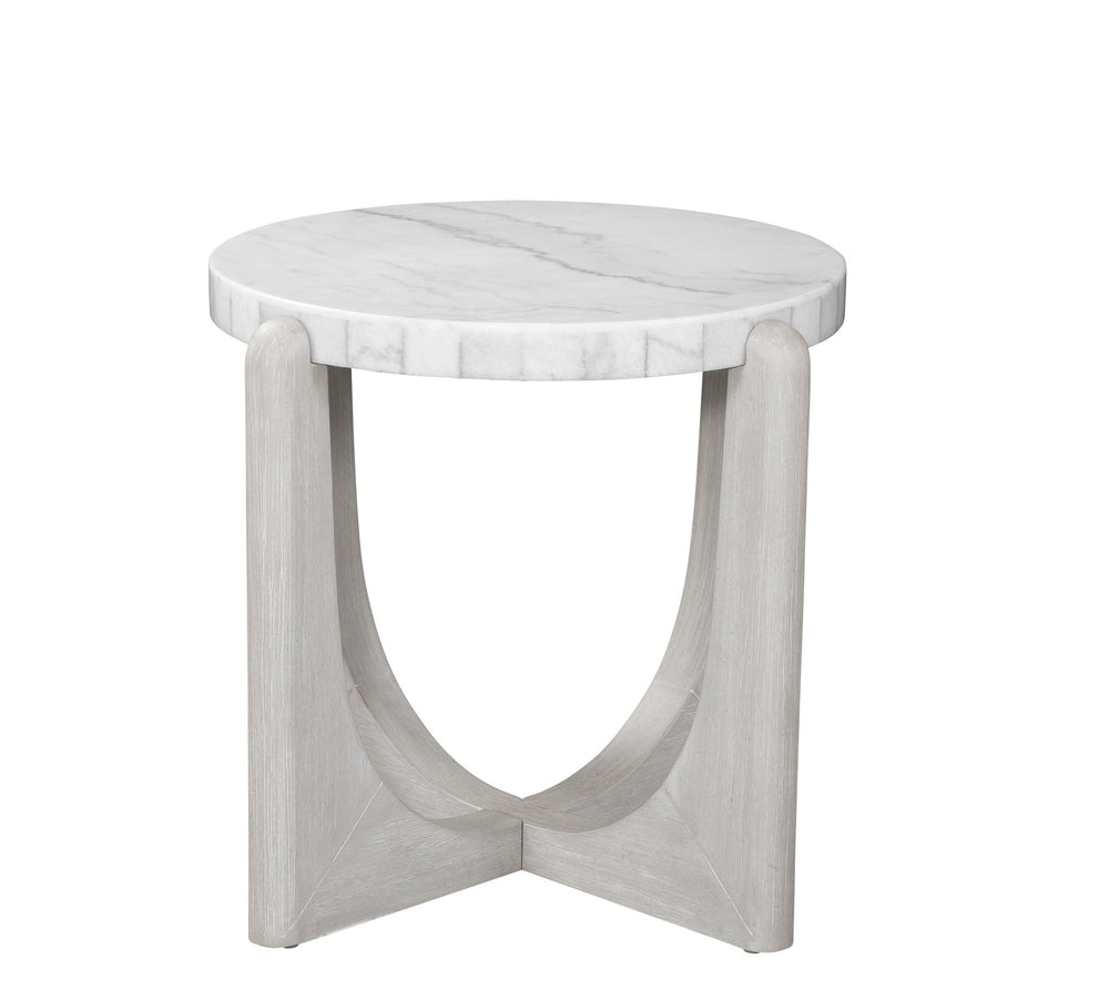 Basset Mirror Gavin End Table - Modern Driftwood Frame With Oversized White Marble Top For Timeless Sophistication White Rubberwood,Marble 1250-lr-220