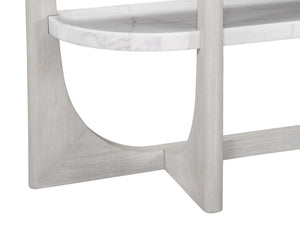 Basset Mirror Gavin Console Table - Modern White Marble & Driftwood Elegance With Unique Clip-corner Design White Rubberwood,Marble 1250-lr-400