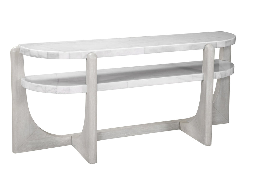 Basset Mirror Gavin Console Table - Modern White Marble & Driftwood Elegance With Unique Clip-corner Design White Rubberwood,Marble 1250-lr-400