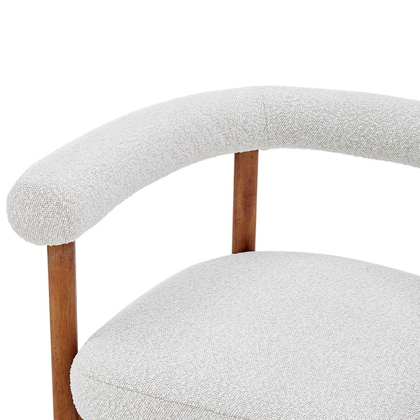 New Pacific Direct Keanu Stylish Boucle Dining Side Chair With Solid Rubber Wood Legs For A Modern Mid-century Look Boucle Beige 100% Polyester 1250038-563n-npd