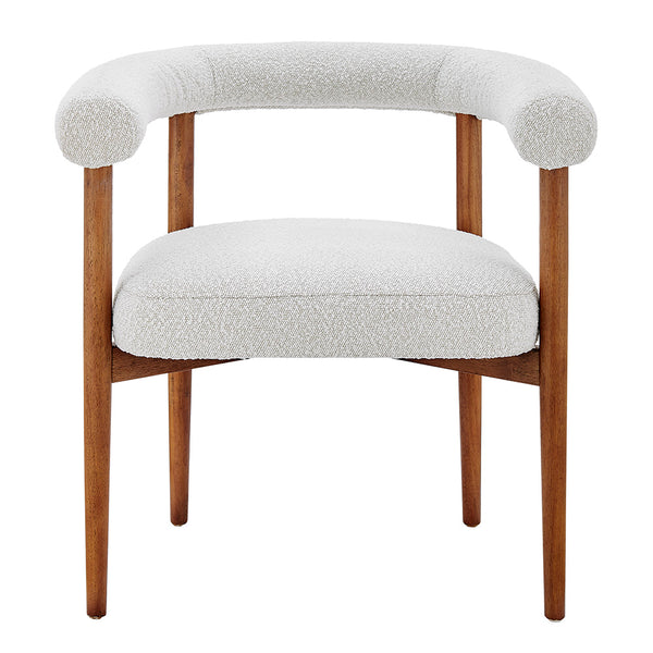 New Pacific Direct Keanu Stylish Boucle Dining Side Chair With Solid Rubber Wood Legs For A Modern Mid-century Look Boucle Beige 100% Polyester 1250038-563n-npd