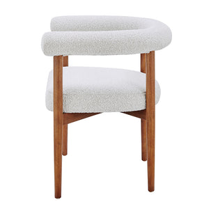 New Pacific Direct Keanu Stylish Boucle Dining Side Chair With Solid Rubber Wood Legs For A Modern Mid-century Look Boucle Beige 100% Polyester 1250038-563n-npd