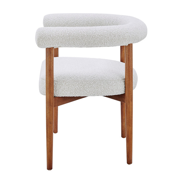 New Pacific Direct Keanu Stylish Boucle Dining Side Chair With Solid Rubber Wood Legs For A Modern Mid-century Look Boucle Beige 100% Polyester 1250038-563n-npd