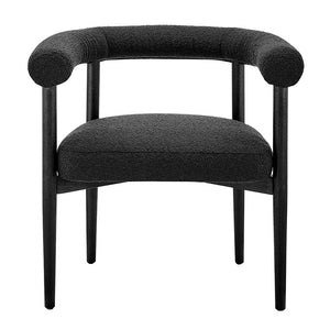 New Pacific Direct Keanu Stylish Boucle Dining Side Chair With Solid Rubber Wood Legs For A Modern Mid-century Look Boucle Black 100% Polyester 1250038-576n-npd