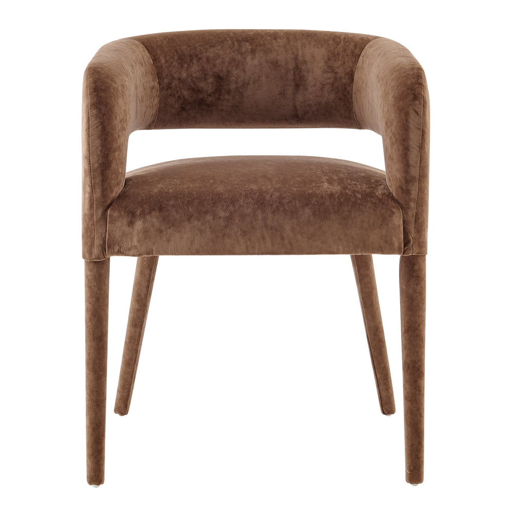 New Pacific Direct Lauryn Velvet Dining Side Chair Dainty Brown 23.5 x 23.5 x 29.5