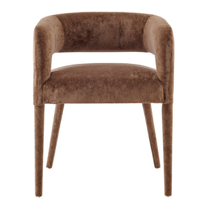 New Pacific Direct Lauryn Velvet Dining Side Chair Dainty Brown 23.5 x 23.5 x 29.5